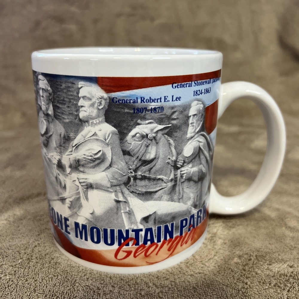 Stone Mtn Park Georgia Large Souvenir‎ Mug Cup Wrap Around History Timeline EUC!
